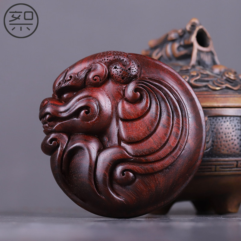 絮旧 大号貔貅手把件 印度小叶紫檀木文玩木雕把玩物件手玩把件男