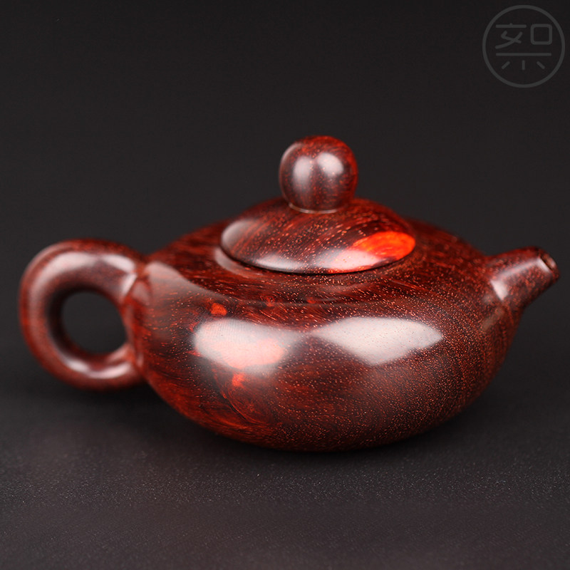 絮旧把把壶手把件印度小叶紫檀木茶壶把件男士把玩物件手玩把件