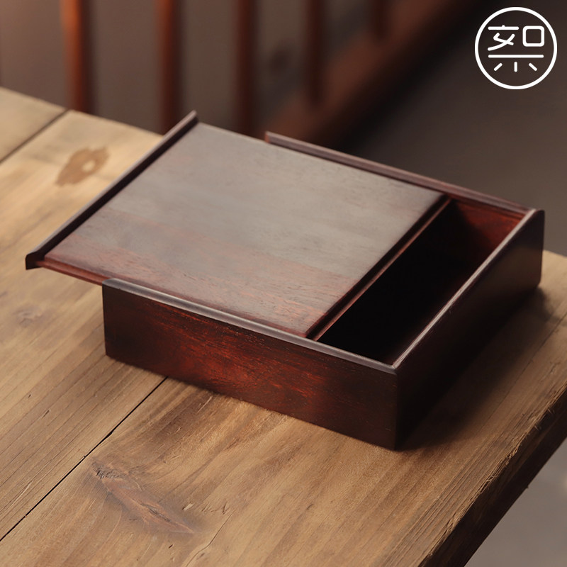 絮旧手串盒印度小叶紫檀木收纳盒文盒首饰盒古风盒子佛珠珠宝盒