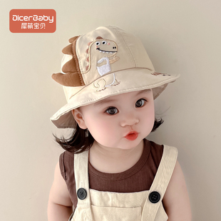 韩国婴儿防晒帽春夏帽子洋气男女孩盆帽户外宝宝遮阳帽儿童渔夫帽