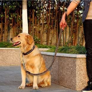 遛狗绳训练加长萨摩米链子牵引绳 大型犬套装遛狗大狗狗狗狗绳子