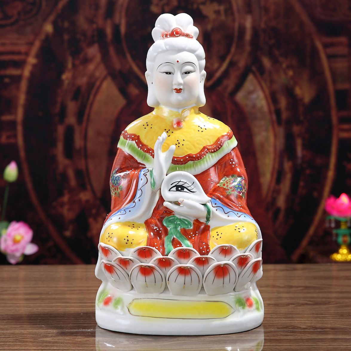 陶瓷眼光娘娘神像眼光圣母佛像眼王奶奶家居工艺品摆件