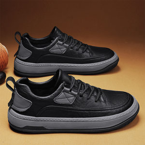 男鞋新款春款奥伦鞋运动休闲鞋子个性潮流士皮鞋复古时尚板鞋