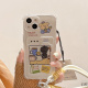 启乾 可爱咖啡狗狗腕带iPhone16/15手机壳适用苹果14/13promax卡包卡套插卡12软壳11链条挂绳少女心卡通新款