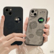 镭射可爱煤球iphone16/15/14手机壳适用苹果13promax皮质硬壳12/11个性创意14plus卡通xsmax高级感xr情侣启乾