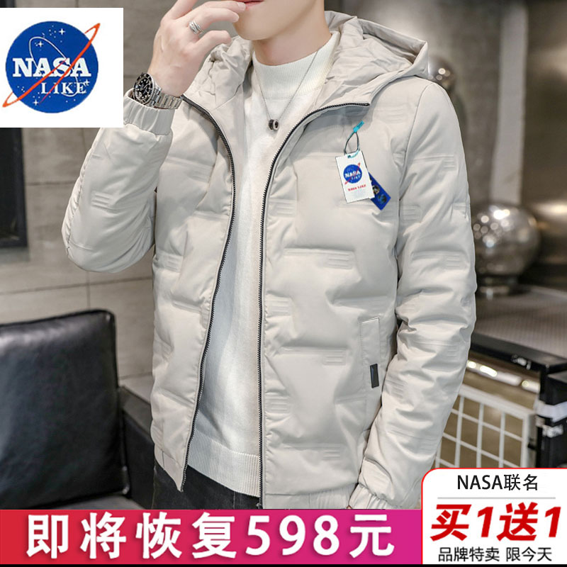 NASA联名羽绒棉服男2023年新款潮牌冬季短款棉袄男士轻薄棉衣外套