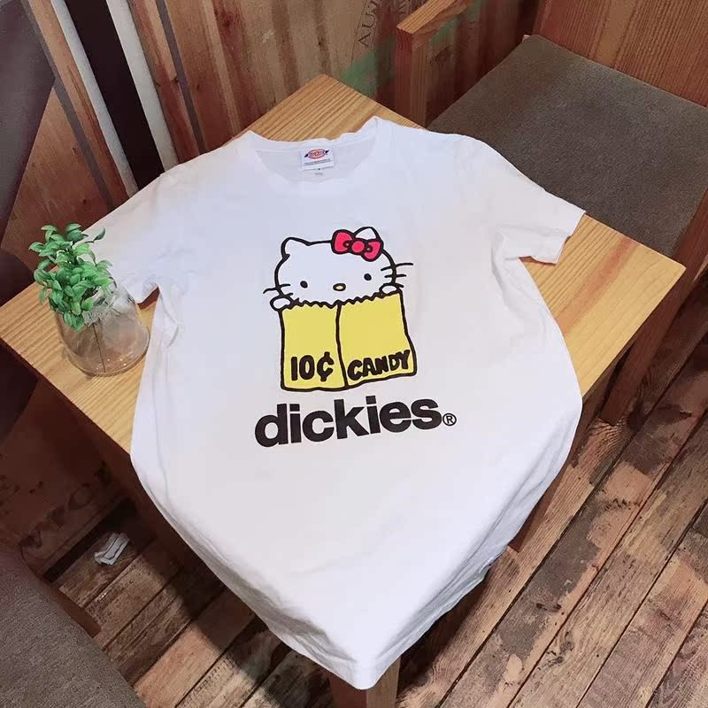 dickies短袖男女凯蒂猫印花T恤宽松圆领纯棉后背logo学生夏装半袖在类目 女装/女士精品, T恤中 - 来自Buy2taobao.com提供专业的淘宝代购服务