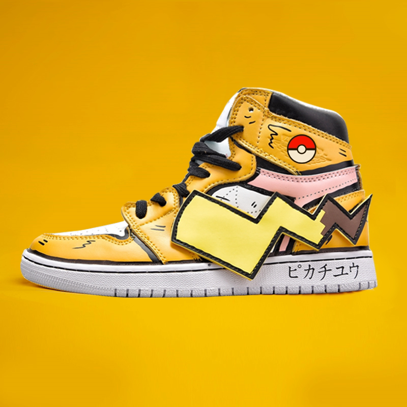 皮卡丘鞋子aj1联名鞋篮球男女鞋高帮鞋空军莆田一号过毒运动板鞋