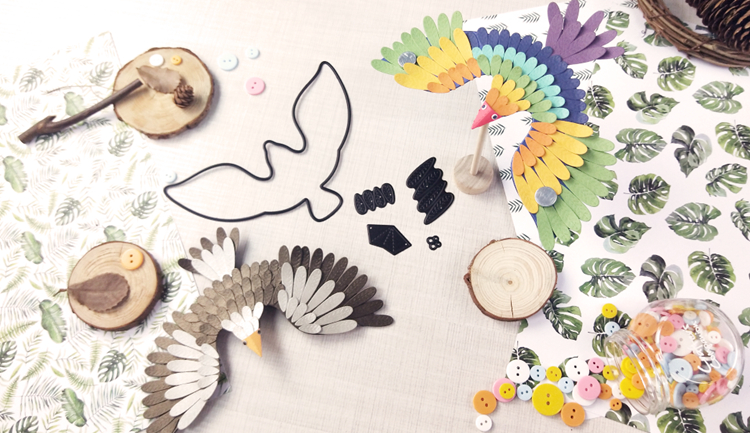 PAPUS刀模组 DIY平衡鸟玩具 手账素材 装饰 幼儿园手工 送色卡纸
