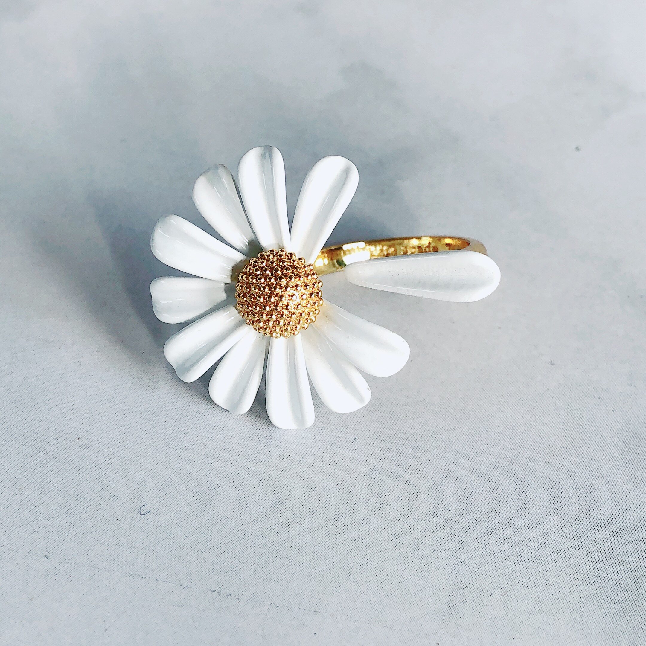 热销菊花戒指_2019年秋冬新款欧美饰品金属首饰雏菊花指环开口可调节