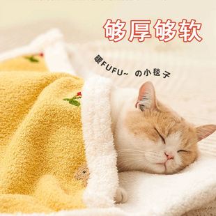 猫咪专用小被子宠物冬季保暖地垫猫睡觉毯子小猫冬天毛毯睡垫加厚