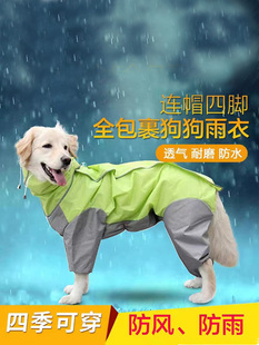 狗狗雨衣大型犬四脚防水全包边牧萨摩耶中型宠物雨天衣服遛狗神器