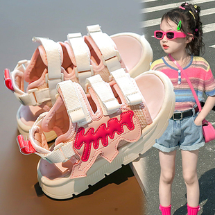 特步适配女童凉鞋夏款2024新款儿童运动沙滩鞋中大童女孩休闲公主