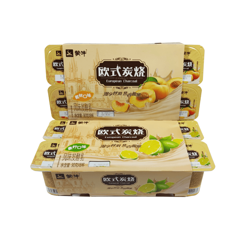 特价炭烧酸奶蒙牛_蒙牛欧式炭烧风味发酵乳黄桃/青柠口味杯装低温酸奶