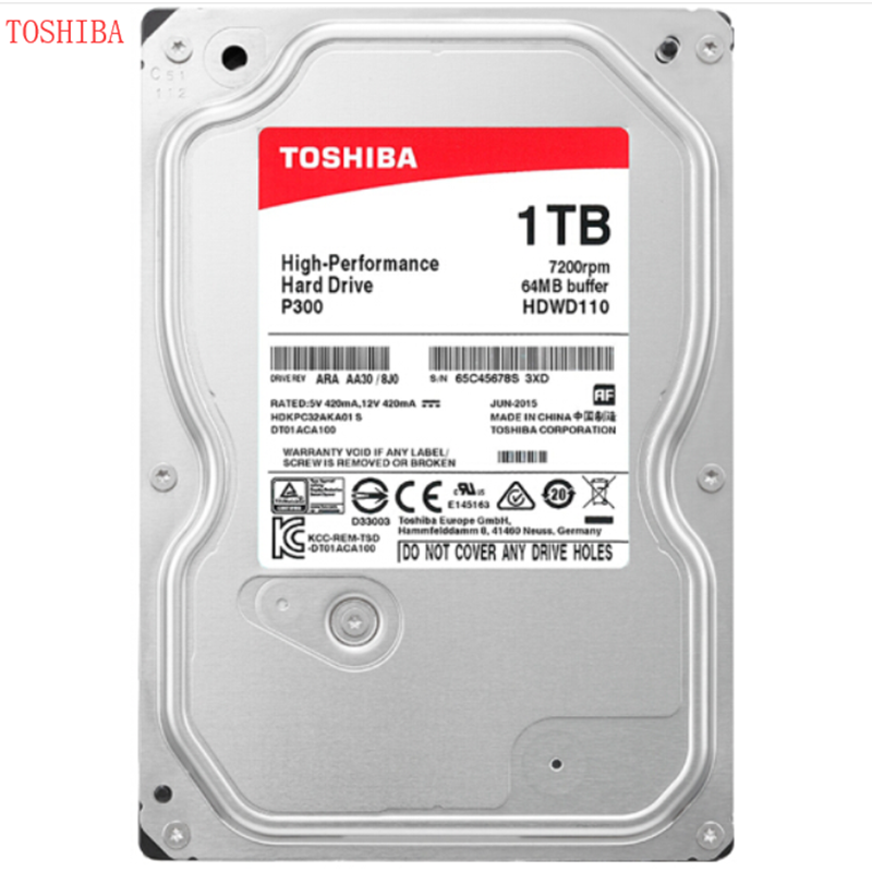 东芝(toshiba)p300系列 1tb 7200转64m sata 台式机硬盘hdwd110