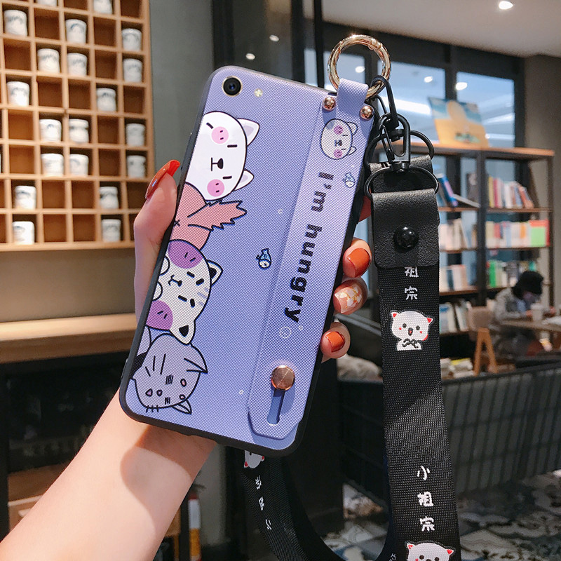 vivoy66手机壳y66a女款潮牌vivo y67腕带可爱猫送挂绳y67a全包防摔y67