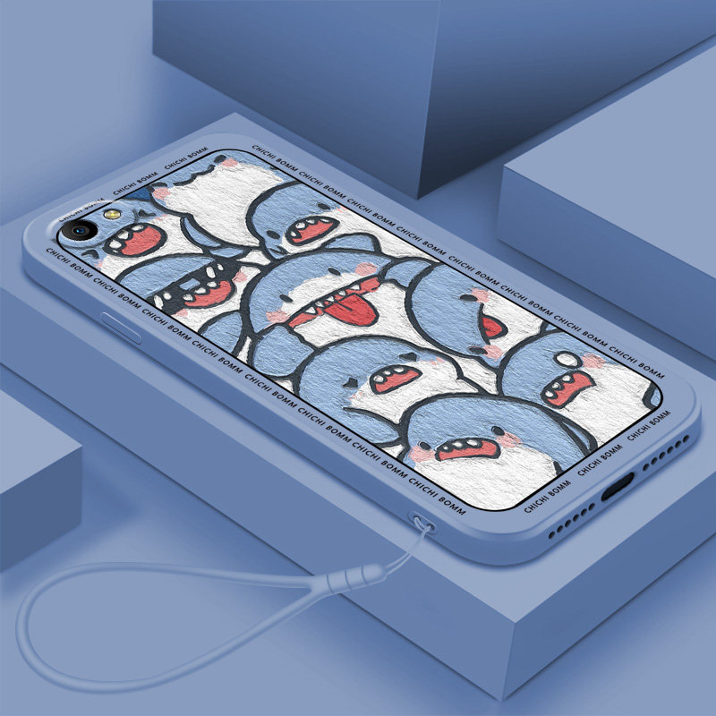 油画小鲨鱼oppoa3手机壳oppo a5液态硅胶a3直边学生全包oppa防摔opa