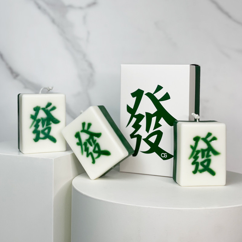 hanaloha老鬼原创laogui联名款融光焕发麻将造型发财蜡烛客厅送礼