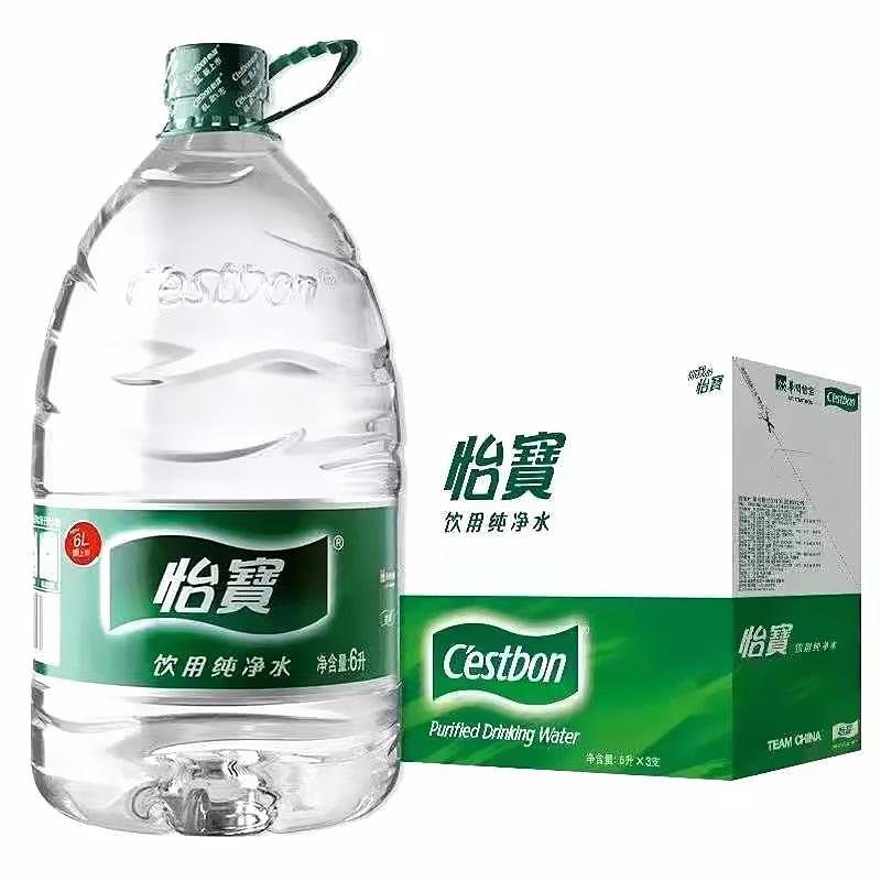 怡宝饮用水纯净水大桶6L*3桶整箱