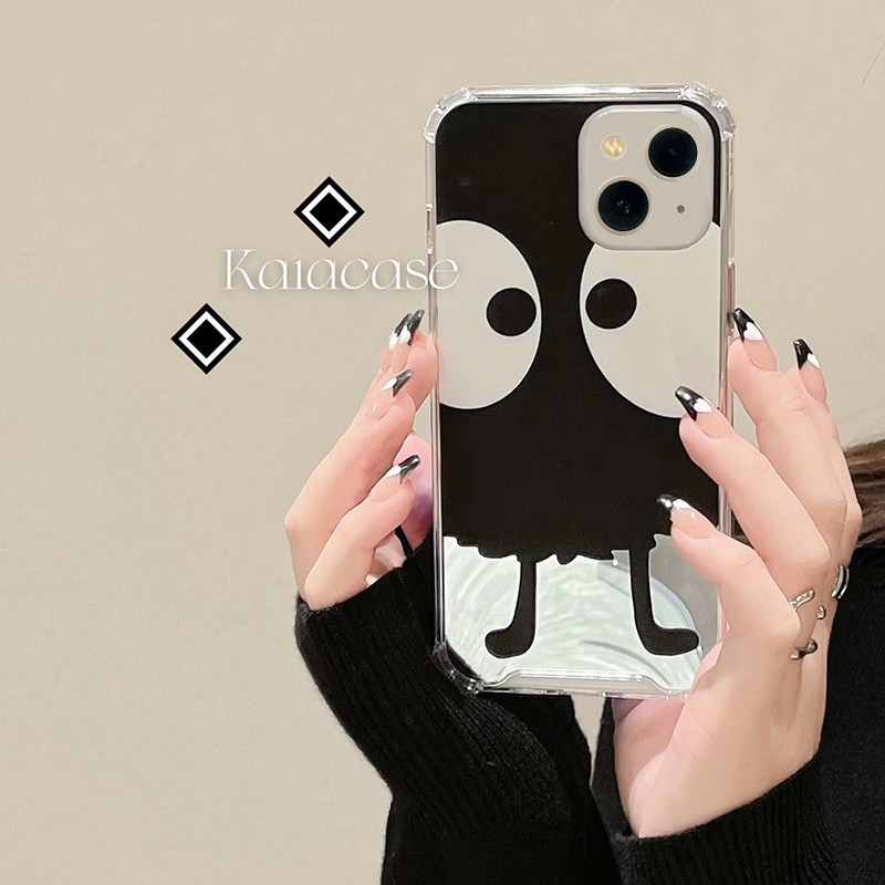 kaia 可爱煤球镜面适用苹果13promax手机壳iphone13新款12硅胶11女款x