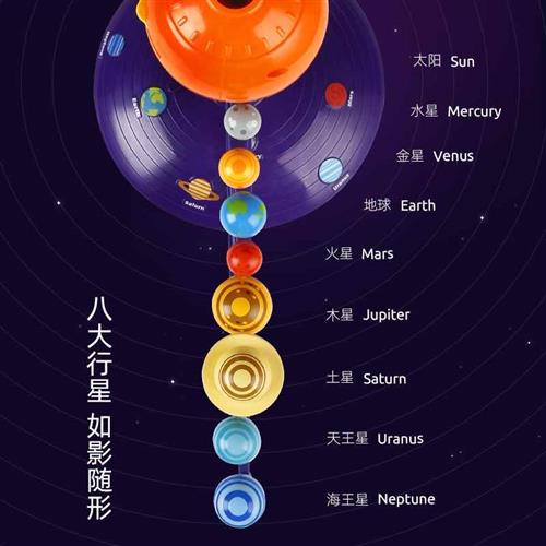 儿童科学玩具八大行星太阳系宇宙模型语音星空投影仪灯