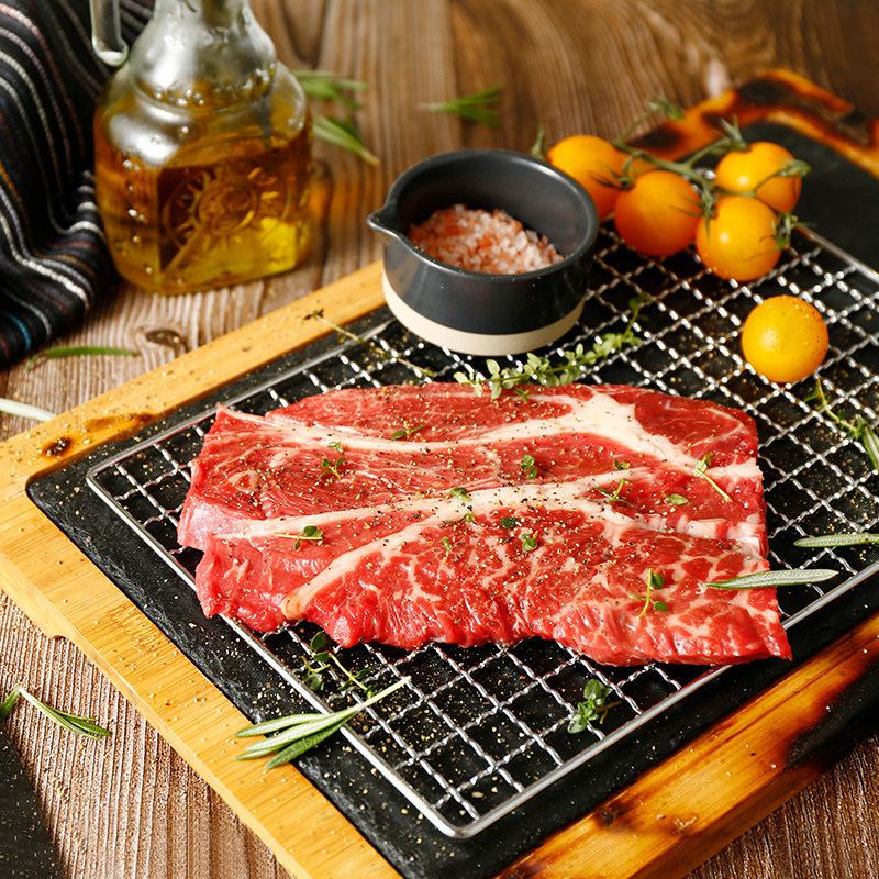 38预售新鲜m3上脑谷饲原切雪花牛排家用200g6礼盒山东高青