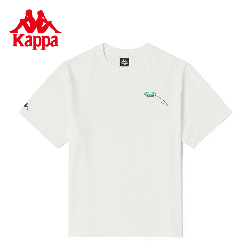 卡帕Kappa春夏露营主题短袖2023新款情侣男女运动T恤休闲圆领半袖