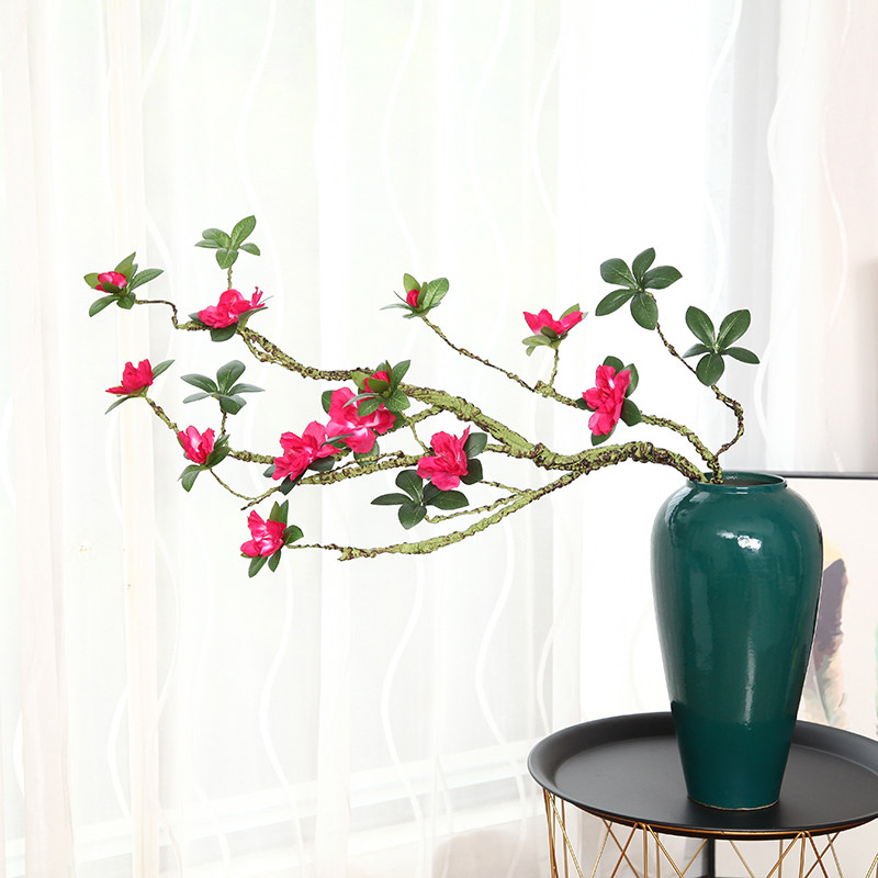 仿真杜鹃花 绿植藤蔓假花绢花树枝造型家居客厅中式禅意摆放花艺