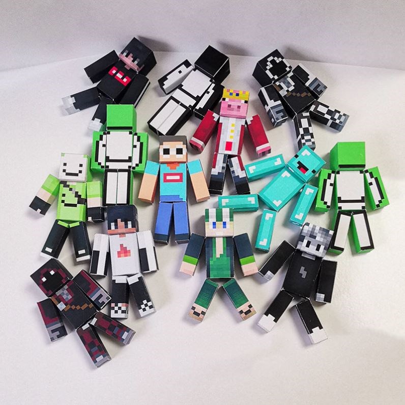 兼容乐高皮肤可定制我的世界mc猪神technoblade手办可动纸模型diy