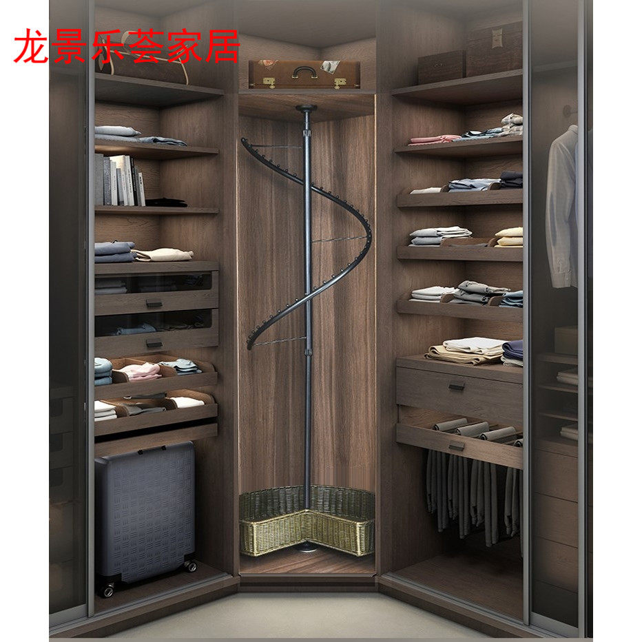 衣柜衣帽间转角360旋转挂衣架形衣架器柜内裤架转盘盘多层衣杆帽