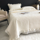 韩式高级感床盖纯棉四季通用夹棉绗缝厚床单三件套全棉花边夏凉被