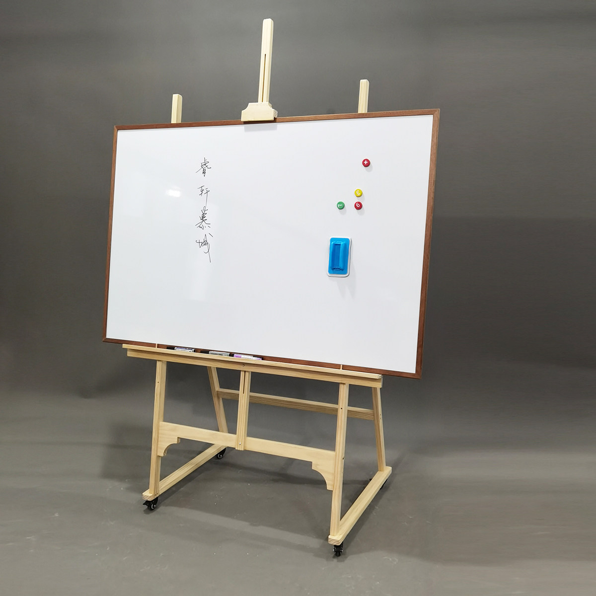 园实木框挂式办公书写壁挂墙家用儿童涂鸦教学会议留言记事看板白板