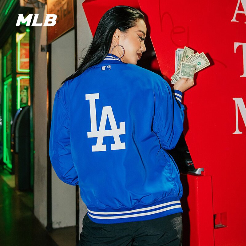 mlb2020春秋新款街头潮牌棒球服男女士情侣短夹克衫la字母印花韩
