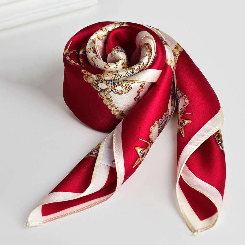 红色丝巾真丝桑蚕丝