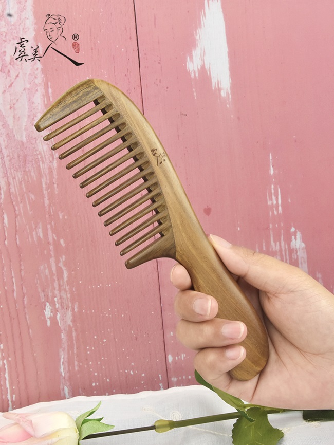 梳子木梳绿檀木正品虞美人图片