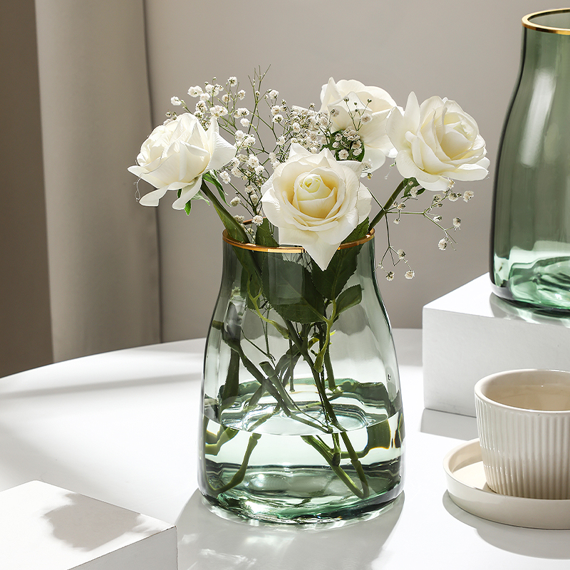 北欧轻奢装饰花瓶摆件 客厅创意简约ins餐桌插花干花透明玻璃花瓶
