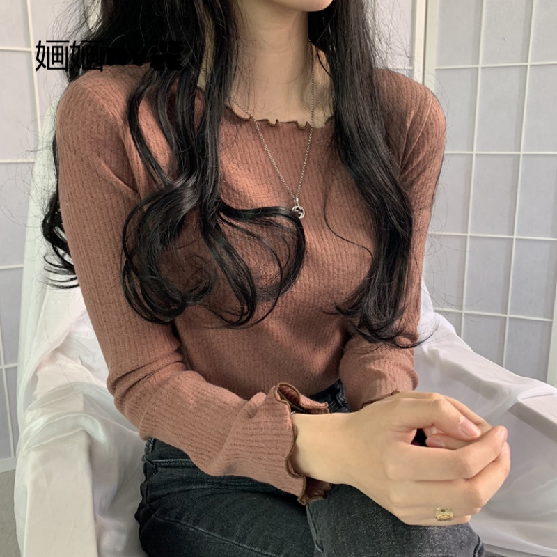 Autumn and winter Korean Edition Versatile Wood ear Solid have cash less than that is registered in the accounts Base coat T-shirt Self cultivation Long sleeve Internal lap Sweater jacketin the Play mode/Anime/Periphery/cos/Board games , Cosplay Apparel/Props/Service , Cosplay Women category - from Buy2taobao.com to provide professional Taobao agent buy service