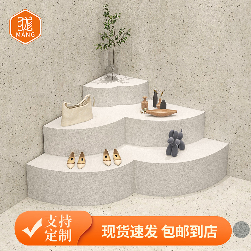 服装店中岛流水台鞋包饰品店摆件展示架白色橱窗陈列摆道具展示台|msdalam kategori Perniagaan/perabot pejabat, perabot kedai pakaian, pakaian paparan - dari Buy2taobao.com untuk memberikan perkhidmatan ejen Taobao profesional membeli