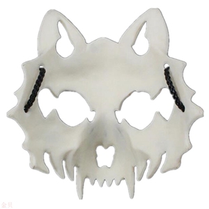 新款半脸狼面具日本骨头动漫二次元装扮假面化妆舞会面罩道具cos
