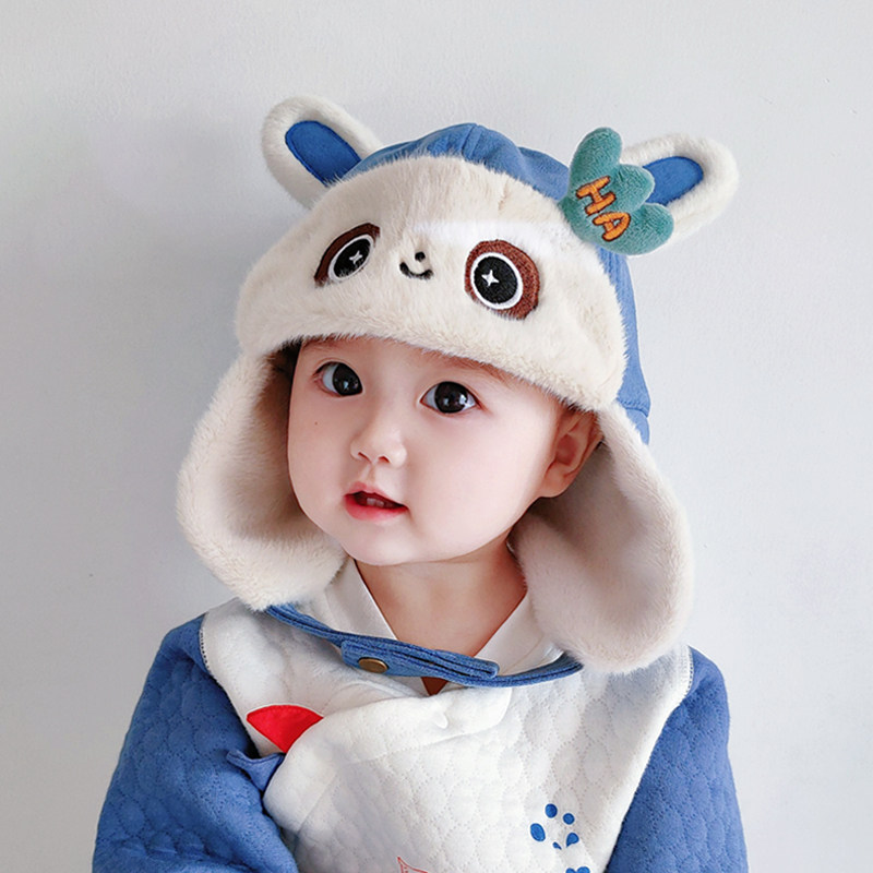 婴儿帽子秋冬款男宝宝女可爱超萌加绒雷锋帽护耳儿童帽子冬季洋气