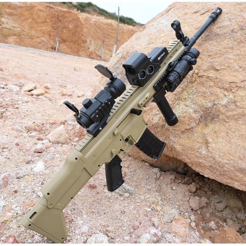 省50元 绝地手自一体满配scar皮肤电动连发冲锋水弹枪儿童玩具激光抢