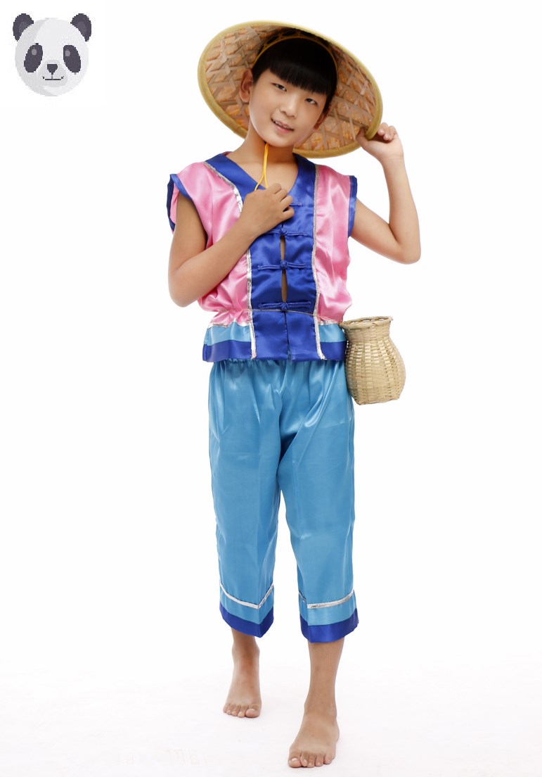 六一儿童小荷风采舞蹈节目渔民表演服装男女童渔夫渔家女道具衣服