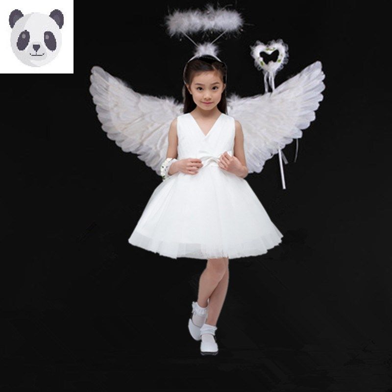 圣诞节幼儿童演出服小天使表演服装花童翅膀蓬蓬纱裙男女童合唱服