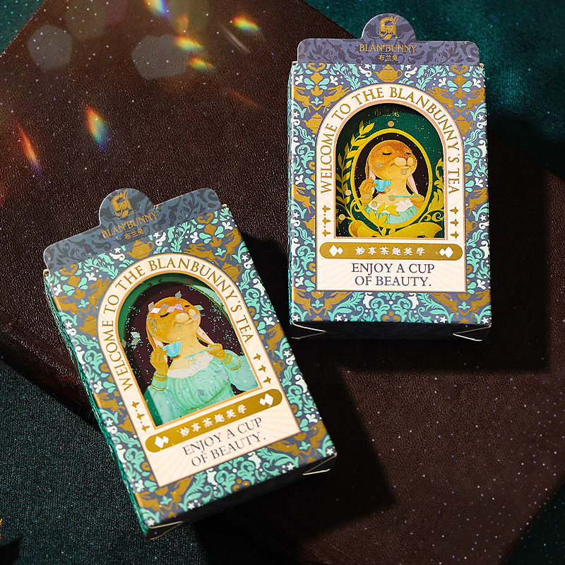 布兰兔blanbunny流沙镜化妆镜女生补妆镜便携小巧卡通镜子梳妆镜