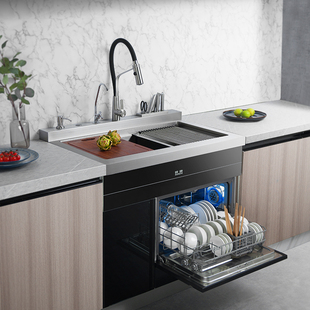 尊驰集成水槽洗碗机一体柜304不锈钢家用大槽厨房多功能洗碗机柜