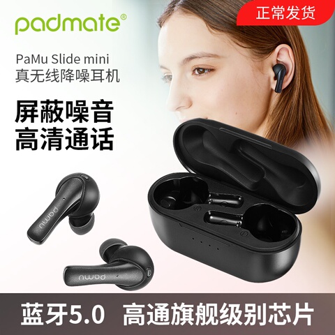 PaMu Slide/派美特 Mini版真无线双麦降噪蓝牙耳机入耳式双耳防水