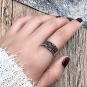 Diamond ring female Korean version of the simple personality fashion geometric retro cold wind student wild index finger ring jewelry trend