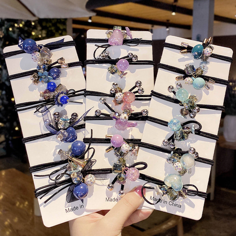 网红ins皮筋扎头少女发圈儿童发绳不伤发头绳批发小女孩扎辫发饰