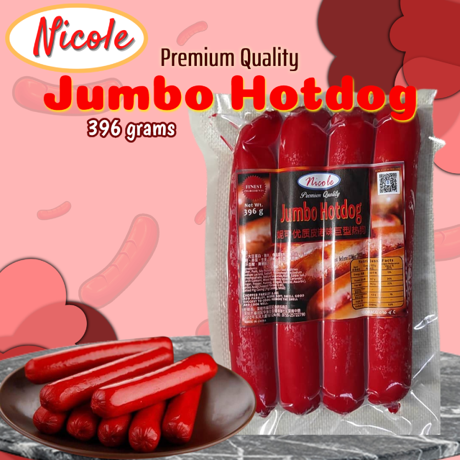 Premium Quality  Jumbo Hotdog 396g妮歌优质巨型热狗香肠食