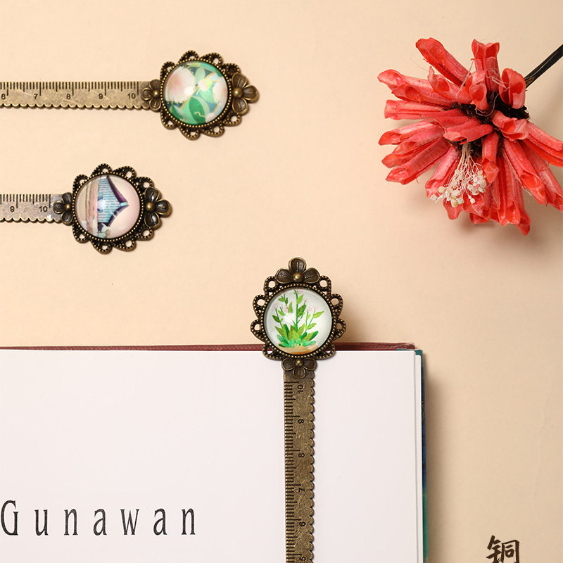 金属铜书签创意学生文具尺子直尺南海博物馆文创闺蜜生日礼物女